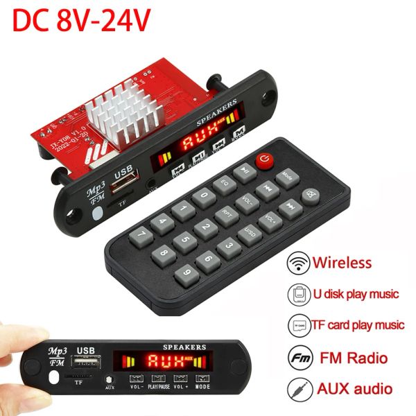 Player DC 8V24V 2x60W Amplificador MP3 Decodificador Placa 120W MP3 player Bluetooth v5.0 Módulo USB FM Radio Aux Radio