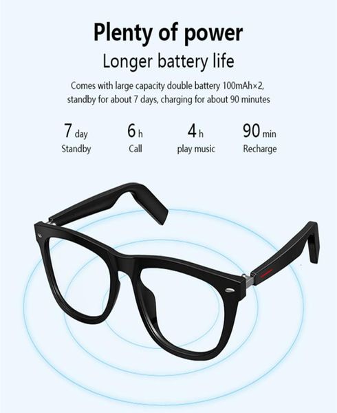 Cep Telefonu Kulaklıklar E11 Akıllı Gözlükler TWS Kablosuz Bluetooth Boneconduction Style Waterpround Spor SPORLU SUNSET Güneş Gözlüğü Mp3 Oyun M8101439