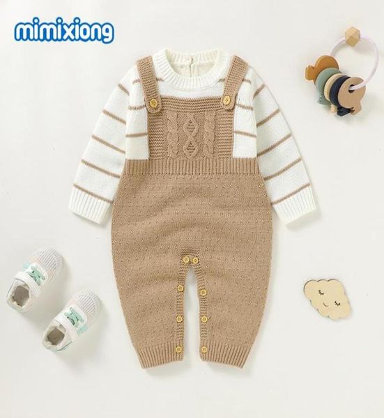 Pagliaccetti per bambini lavorati a maglia neonati maschi ragazze tute a maniche lunghe abiti autunno inverno casual infantile unisex capispalla vestiti 018m4163082