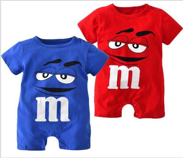 Летняя детская одежда, комбинезон для новорожденных, летний комбинезон с короткими рукавами, синий, красный с принтом, детские комбинезоны, комбинезоны, детская одежда7450068