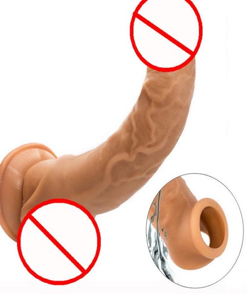 Silicone bdsm sm brinquedos sexuais pênis ampliação casaco pênis aumentar mangas de extensão para adultos bens íntimos reutilizáveis sexo product9471139