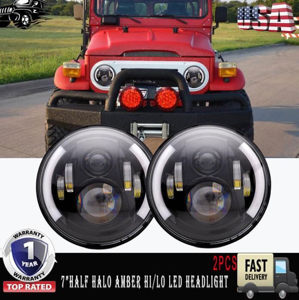 Faro rotondo a LED da 7 pollici 7quot Proiettore faro per Jeep Wrangler Hummer lada niva 4x4 Truck Suzuki Samurai9080507