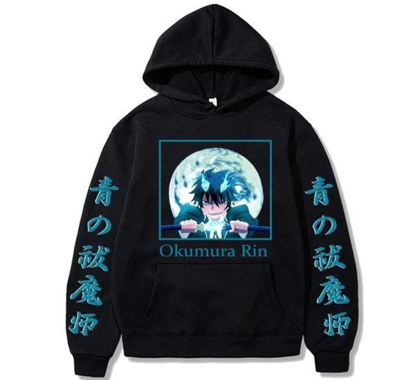 Men039s Hoodies Sweatshirts Blue Exorcist Harajuku Anime Okumura Rin Hoodie Sweatshirt Sportswear Loog Sleeve Hooded4208346