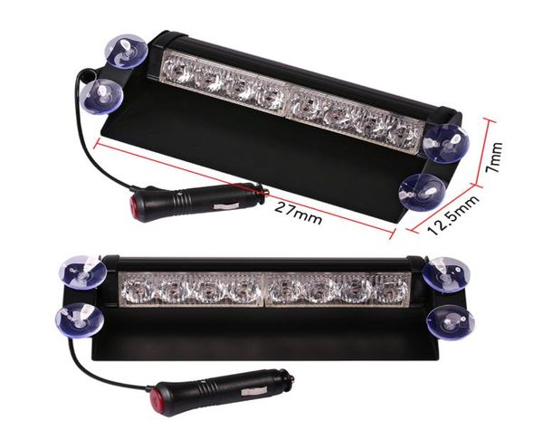 Auto-LED-Notfall-Blitzwarnlicht 12 V, 8 LED-Blinklichter, Rot, Blau, Weiß, Grün, Polizei-Styling5949979