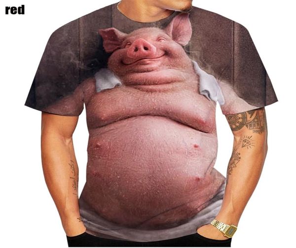 Новинка, футболка с 3d принтом в виде животных, свиньи, мужская футболка с забавной свиньей для мужчин, футболка большого размера, повседневная летняя футболка XS4XL 2206023729205