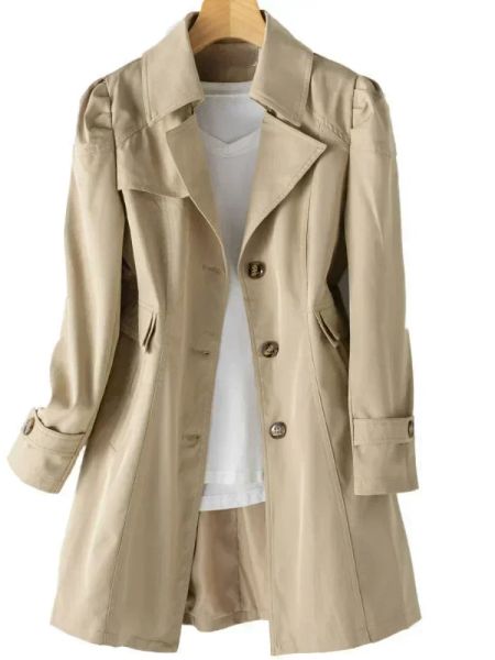 Jaquetas Nova Moda Casual Blusão Versão Coreana do Longo Blusão Top Senhoras Casacos e Jaquetas Mulheres Trench Coat para Mulheres