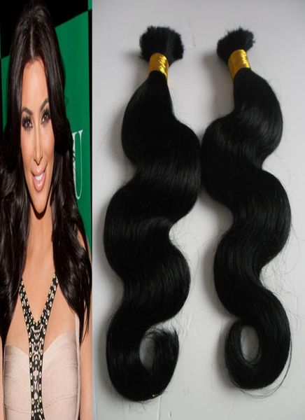 2 pacotes de ofertas de cabelo de trança humana em massa para trança preta onda corporal malaia extensão de cabelo em massa crochê1633009