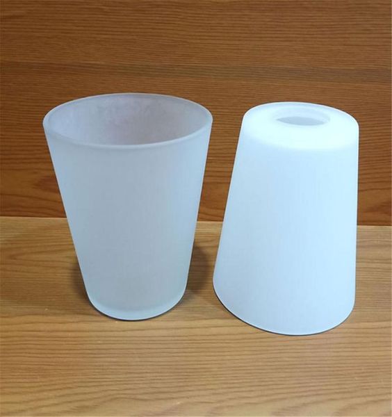 Lâmpada cobre máscaras abertura d42cm cone sombra de vidro branco fosco capa substituições para e27 parafuso lâmpada pingente luminárias5168419