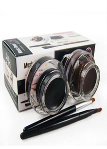 2 em 1 delineador em gel marrom preto maquiagem conjunto de cosméticos à prova d'água e à prova de manchas kit de delineador de olhos em maquiagem de delineador de olhos 4434686