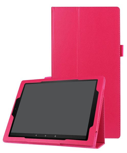 Capa de couro de lichia com suporte para Amazon Kindle Fire HD 10 polegadas 2017 Tablet Stand TriFolding CoverStylus1005733