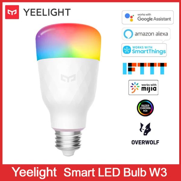 Controllo Yeelight Smart HA CONDOTTO LA Lampadina W3 Casa Intelligente Colore E27 2700K 900lm 8W 100240V Lampada Per Xiaomi norma mijia Alexa Google Casa Yandex