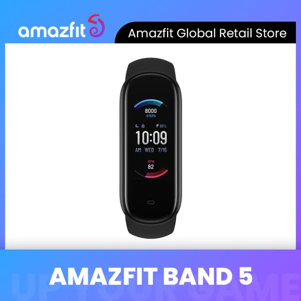 Dispositivi Versione globale Amazfit Band 5 Bracciale intelligente Bracciale fitness Display a colori Tracker fitness Impermeabile BT5.0 Polsino sportivo intelligente