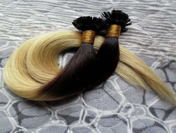 1B613 extensões de cabelo ombre brasileiro em linha reta queratina humana cabelo remy u dicas 100s pré-ligado extensões de cabelo humano 100g5511746