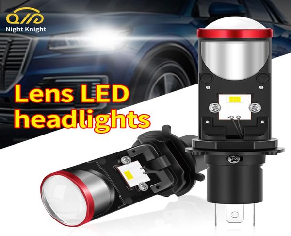 H4 lâmpada led mini lente do projetor carro lâmpadas led farol 8000lm kit conversão hilo feixe farol rhd lhd 6000k 12v 24v2037869