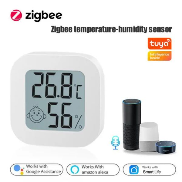 Controle tuya zigbee sensor de umidade temperatura aplicativo telefone mudanças internas monitoramento em tempo real dispositivos casa inteligente ligação cena