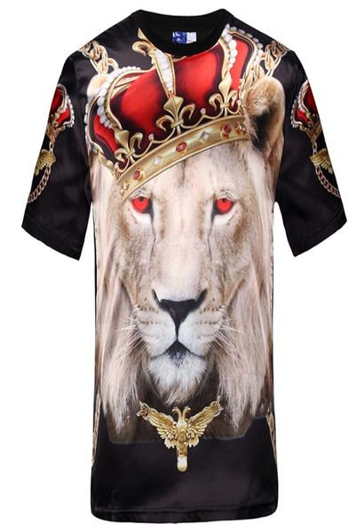 WholeNew Mode Damen Herren Hip Hop Crown Lion Print T-Shirt Herren 3D Kompression T-Shirt Swag T-Shirt Homme Markenkleidung für 5862347