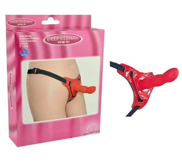 APHRODISIA Prodotti del sesso per adulti per lesbiche climax profondo strap on dildo in silicone pene rosso giocattoli erotici del sesso per le donne q42016285094