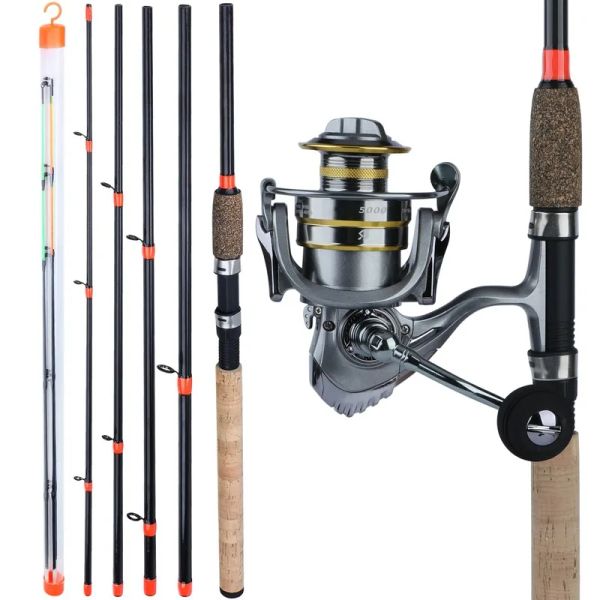 Combo Sougayilang Vara de pesca giratória Combo 3m Alimentador M H L Power Vara de pesca de carpa 13 + 1BB Arraste máximo 9kg Carretel de pesca com carretel sobressalente