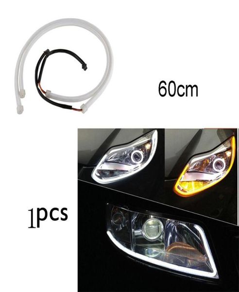 Fabbrica 60CM DRL Tubo flessibile LED Striscia Luci di marcia diurna Indicatori di direzione Angel Eyes Car Styling Lampade da parcheggio8119731