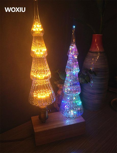 WOXIU Weihnachtsbaum Vintage Glas Vintage Filament Glühbirne Edison Retro Lampe Himmel Sterne warmweiß Weihnachtstagsdekorationen2272041