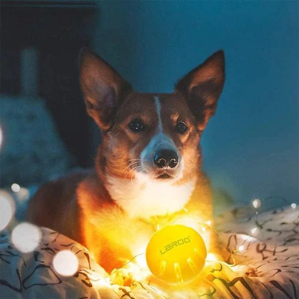 LED-Hundeball, Silikon, leuchtender Hundespielzeugball bei Nacht, mit wiederaufladbarem USB-Anschluss, wasserfest, leuchtende, interaktive Hunde-Tennisbälle 240320