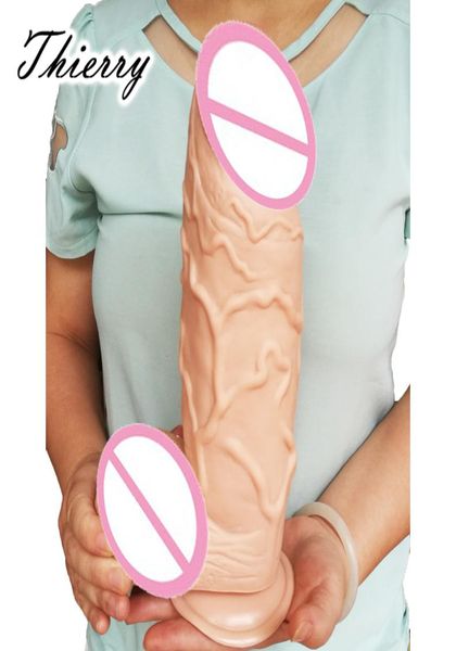 Thierry Taglia 25573mm enorme carne spessa Dildo realistico pene grande Dong Grosso cazzo Dick Donne adulte Inserto erotico Prodotti del sesso CX201348152