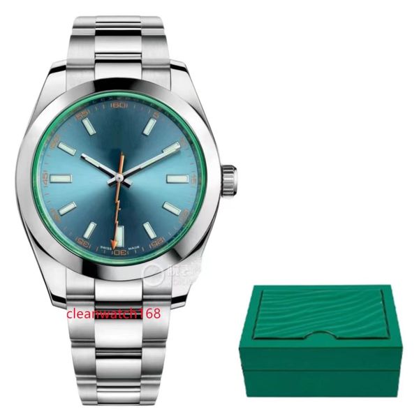 Luxury masculino MLGAUSS Lightning Designer assiste clássico Dial Blue Blue com Green Sapphire Glass Automatic Movem