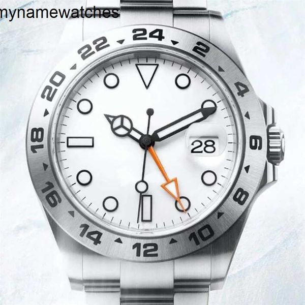 Rolaxs Assista Relógios Suíços Automático 2 Seleção de Cores 42mm 2813 Movimento Relógios de Pulso com Asia Modificado Explorer Mostrador Branco Preto Ii Relógios Masculinos2388