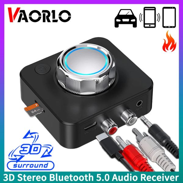 Adapter Bluetooth 5.0 Odbiornik Audio 3d Muzyka Stereo -Adapter BezprzeWodowy Karta TF RCA 3,5 mm 3.5 Aux Jack do Zestawu SamochodoWego Prze