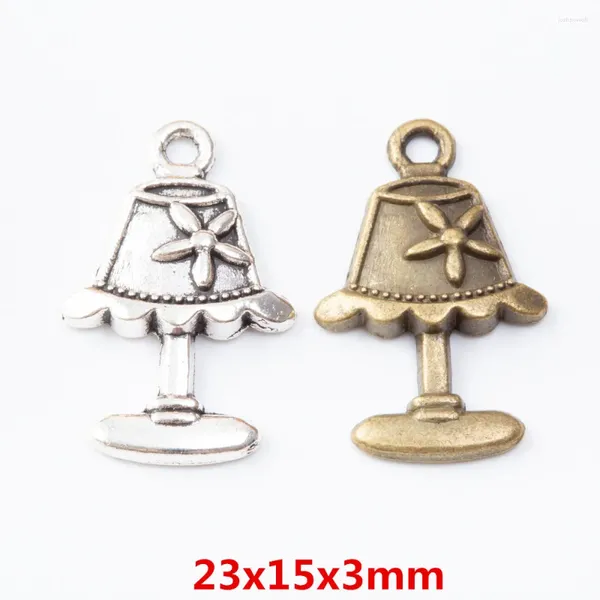 Charms 50 Stück Retro-Metall-Zink-Legierung Tischlampen-Anhänger für DIY handgefertigte Schmuck-Halskettenherstellung 7067