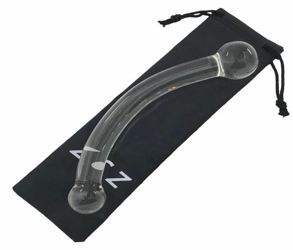 Novo grande longo duplo grânulo de vidro cristal vibrador falso pênis anal butt plug vagina clit estimulador feminino gay masturbação sexo brinquedos3565617