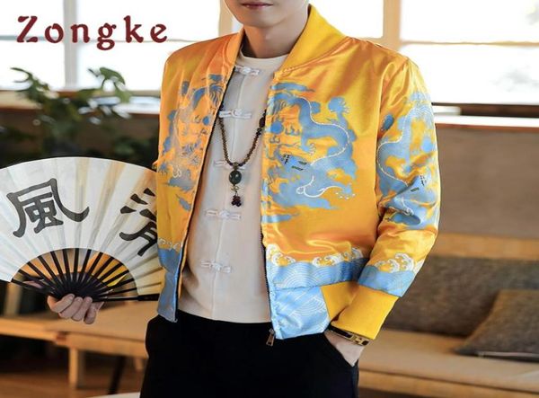 Chinesische Dragon Printed Men Jacke Mantel Mann Hip Hop Streetwear Bomber Kleidung 2021 SPING MEN039S JACKETS3151998