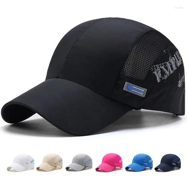 Мячовые кепки для мужчин и женщин, летняя бейсболка, быстросохнущие шапки, унисекс, дышащая спортивная кепка с надписью Snapback, шляпа с костями
