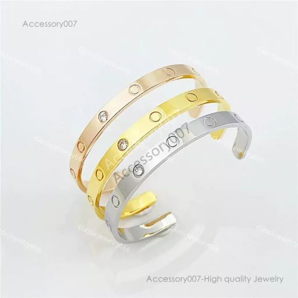 braccialetto di gioielli di marca Bracciale stile di moda Mezzo polsino da polso Bracciale di lusso da donna Gioielli di design in acciaio inossidabile placcato oro 18 carati Cintura per amante del matrimonio