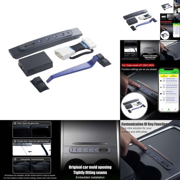 Neue neue neue zentrale intelligente Tastenkonsole für Tesla Model Y/3 2021–2023 Dockingstation Dual USB Shunt Hub Powered Splitter Extension