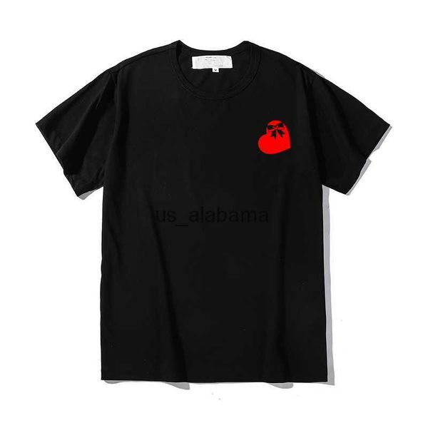 Erkek Tişörtler Erkek Gömlek Moda Nedensel Nakış Tişört Kısa Kollu Tees Kalp Japonya Stil Çift P01 240301