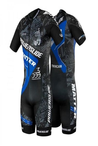 Yarış setleri Powerslide Mens Bisiklet Triatlon Takım Hız Roller Skate Skinsuit Fast Skats mtb giyim pateni tulum 8001435