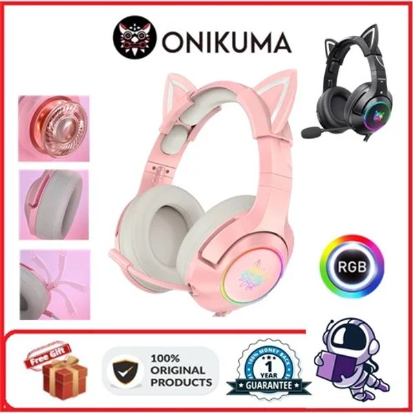 Наушники Onikuma K9 Cat Ware Hearpet 7.1 Слушательный звук Симпатичные проводные наушники подходят для PS4/Xbox/PC