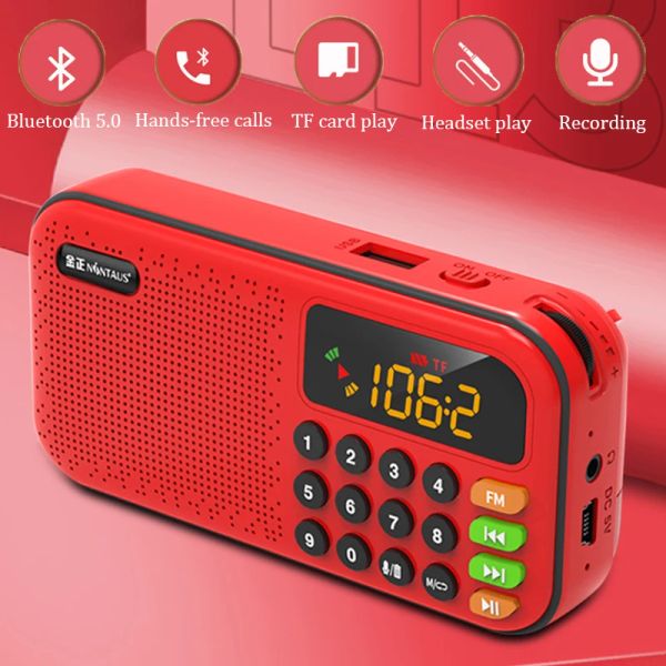 Lautsprecher, tragbares Mini-FM-Radio, wiederaufladbare Radios, Bluetooth-Lautsprecher-Recorder, TF-Karte, U-Disk-Musik-Player mit HD-Rauschunterdrückungsmikrofon