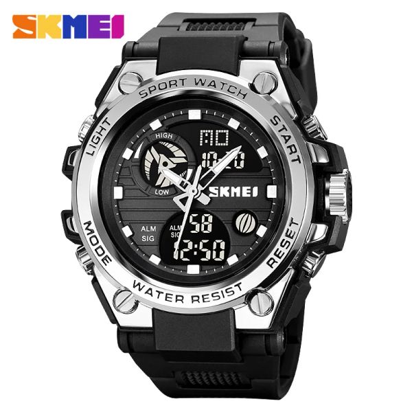 Relógios Montre Homme Skmei Digital Militar Relógios Homens Dual Time Waterprooftop Marca Relógio Esportes Masculinos Led Quartz Analógico Relógios de Pulso