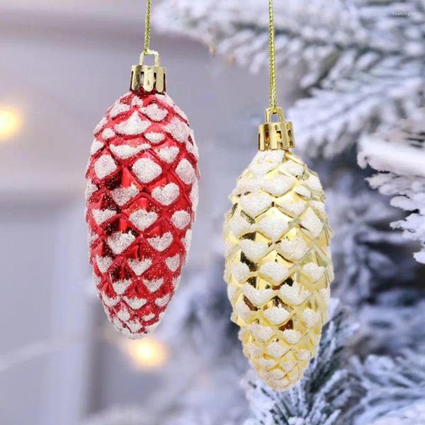 Weihnachtsdekorationen, langlebige hängende Tannenzapfen, funkelnde Tannenzapfen-Ornamente, 5er-Set für Weihnachten