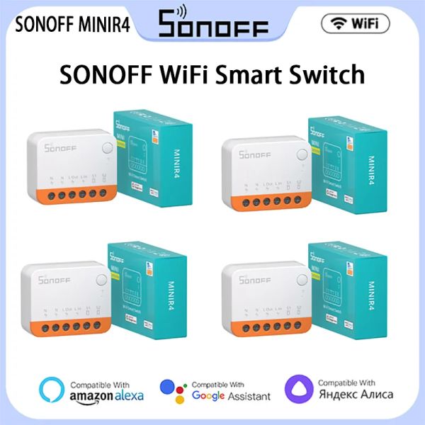 Kontrolle Sonoff Minir4 Smart Switch WiFi 10A 2way Control Mini Extreme Smart Home Relay Support R5 Smate Voice Alexa Alice Google Home