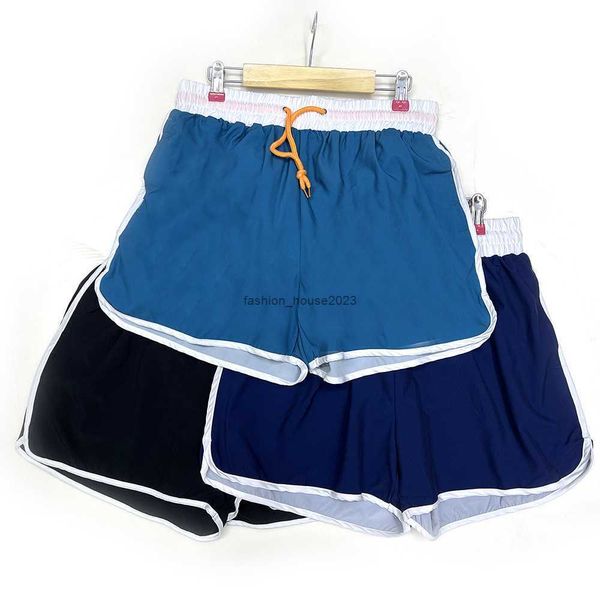 Shorts esportivos elásticos para homens e mulheres adultos com faixas de borracha para evitar respingos de água 2023 verão calças curtas casuais