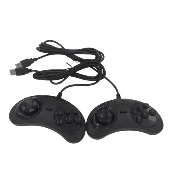 Gamepads usb gamepad oyun denetleyicisi sega usb için 6 düğmeler pc mac mega drive gamepads için joystick sahibi