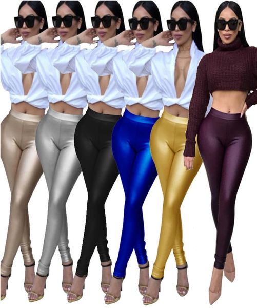 Женские брюки-карандаш из искусственной кожи, сексуальные узкие облегающие леггинсы, клубные 6 цветов, золотые трусы, колготки6548435
