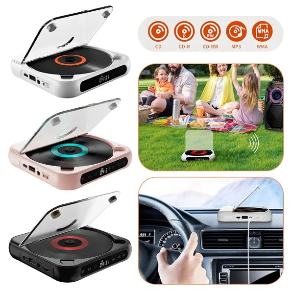 Lautsprecher Tragbarer CD-Player, Bluetooth-kompatibel, Hifi-Stereo-Lautsprecher, Touch-Steuerung, HiFi-Walkman-Disc, 3,5-mm-Klinkenstecker, USB-Stereo-Musik-Player