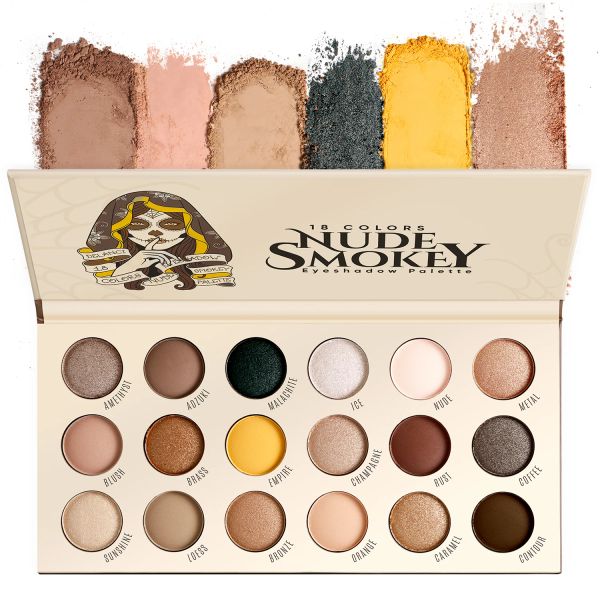 Shadow Nude Palette per trucco di ombretti nudi 18 tonalità Marrone naturale Trucco morbido dall'aspetto, Ombretti opachi luccicanti ad alto pigmento, Elegante