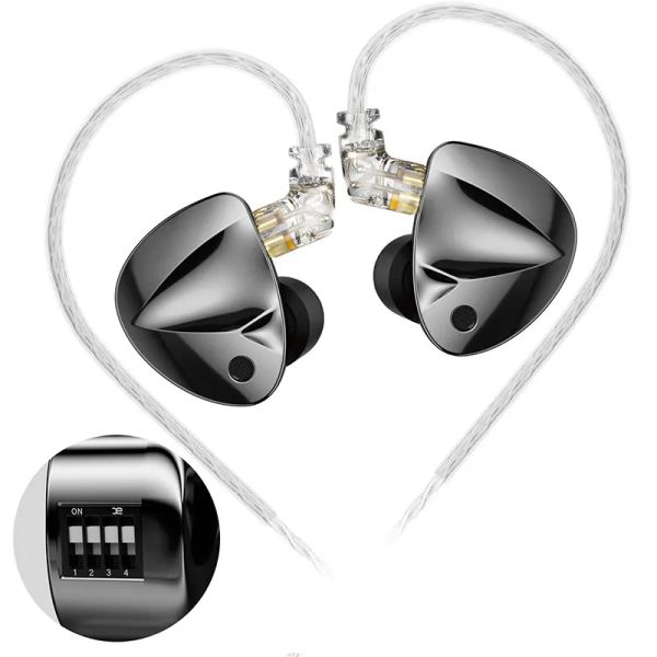Kulaklıklar KZ DFI Ayarlanabilir Çift Manyetik Dinamik Bobin Kablolu Kulaklık Müziği Hifi Sahne Monitörü Canlı Kulak Müziği Kulaklıklar