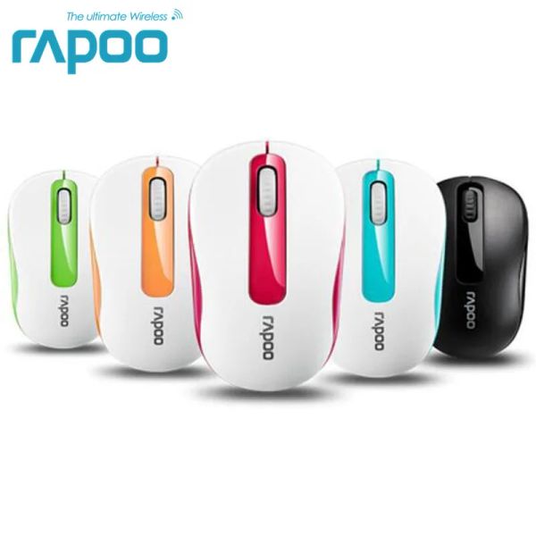 Mouse Rapoo originale Mini mouse ottico senza fili 2.4G affidabile mouse 1000 DPI Nano mouse ricevitore USB per computer portatile desktop