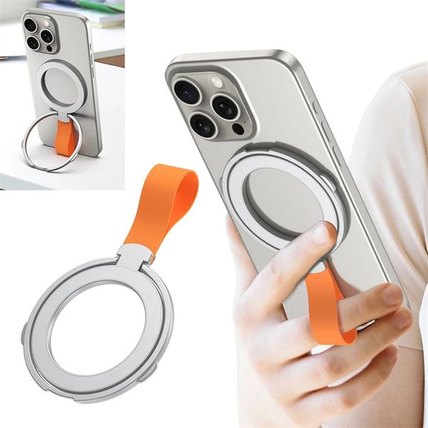 Suporte magnético de anel para celular, rotação 360 °, anel de dedo, suporte para aperto de celular MagSafe, para iPhone 15, Samsung, Huawei, Xiaomi